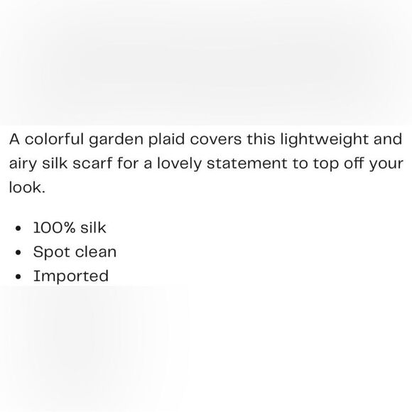 kate spade Blue Pastel Yellow Pink Garden Plaid Square Scarf - Picture 7 of 7